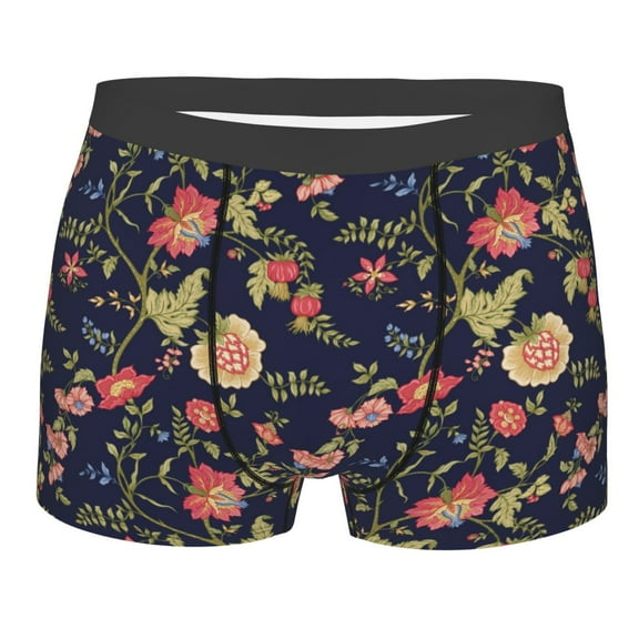 Disketp Flower Men's Boxer Briefs,Soft and Breathable Cotton Underwear with ComfortFlex Waistband