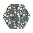 thumbnail image 1 of Disketp Flowers And Bee Funny Coasters,6 Pcs Leather Coasters With Holder, Perfect Housewarming Hostess Gifts,Protect Furniture From Water Marks Scratch And Damage, 1 of 9