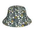 thumbnail image 1 of Disketp Flowers And Bee Print Reflective Bucket Hat Beach Hat Summer Travel Sun Hats Fisherman Cap, 1 of 8