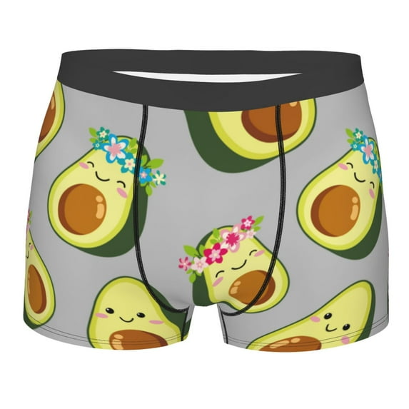 Disketp Flowers Avocado Men'S Boxer Briefs,Soft And Breathable Cotton Underwear With Comfortflex Waistband