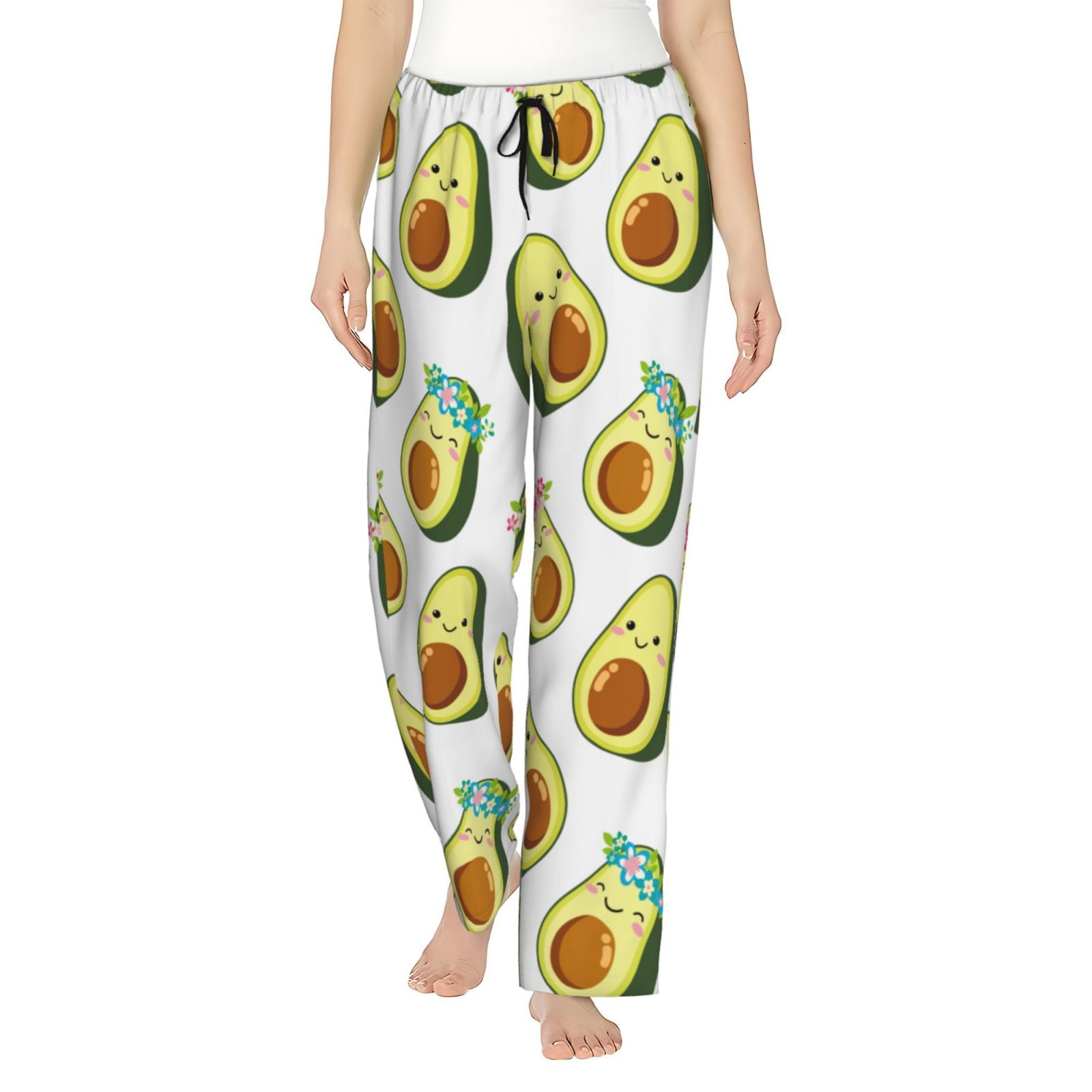 Disketp Flowers Avocado Print Women'S Comfy Pajama Pants Casual ...
