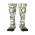 thumbnail image 1 of Disketp Flowers and Cactus Print Unisex Contrast Color Stockings Lightweight Breathable Ventilation Ankle Contrast Color Stockings, Contrast Color Stockings for Daily, 1 of 6