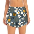 thumbnail image 1 of Disketp Flowers and Bee Print Women's Shorts Workout Shorts for Athletic Gym Running Shorts with Phone Pockets Medium, 1 of 8