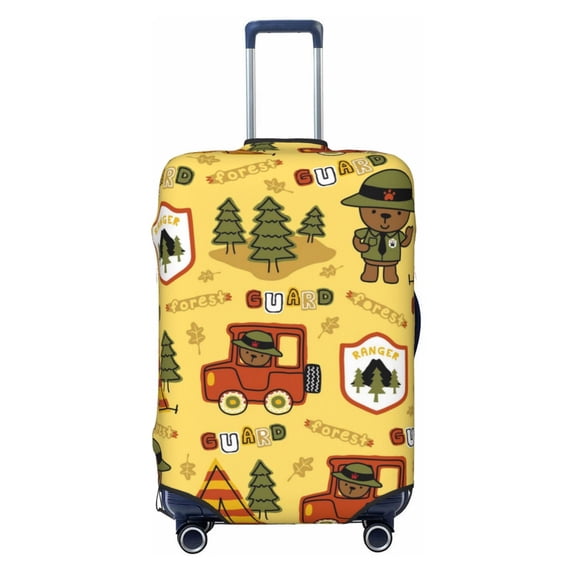 Disketp Forest Guard Elastic Travel Luggage Cover Travel Suitcase Protective Cover For Trunk Case Apply To 18''-32'' Suitcase Cover (Luggage not included)-Medium