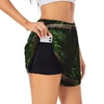 thumbnail image 1 of Disketp Framed Greenery Wall Art Women's Shorts Workout Shorts for Athletic Gym Running Shorts with Phone Pockets-Large, 1 of 7