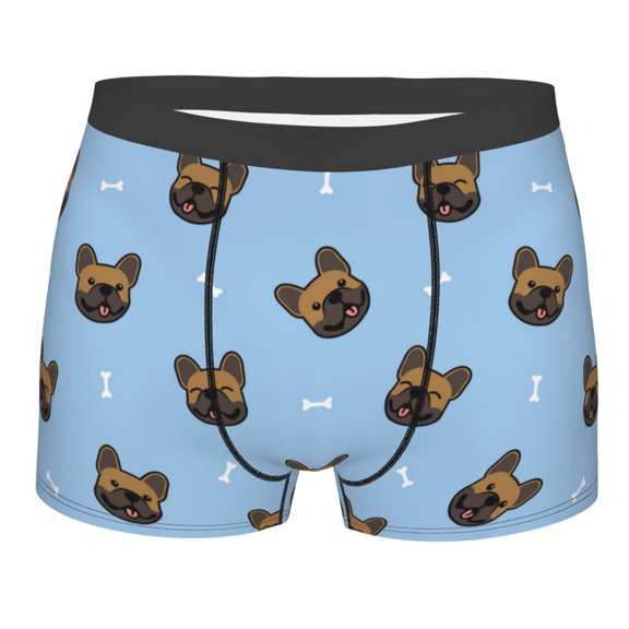 Disketp French Bulldog Face Men'S Boxer Briefs,Soft And Breathable Cotton Underwear With Comfortflex Waistband
