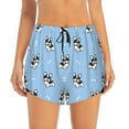 thumbnail image 1 of Disketp French Bulldog Puppy Print Women's Shorts Workout Shorts for Athletic Gym Running Shorts with Phone Pockets X-Large, 1 of 8