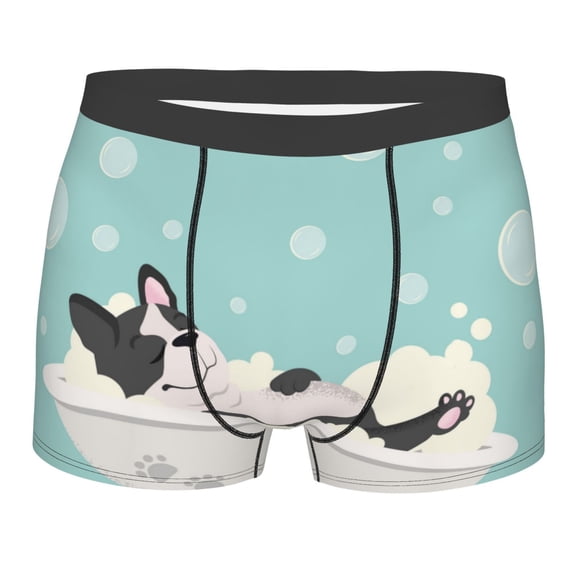 Disketp French Bulldog Taking A Bath Men'S Boxer Briefs,Soft And Breathable Cotton Underwear With Comfortflex Waistband