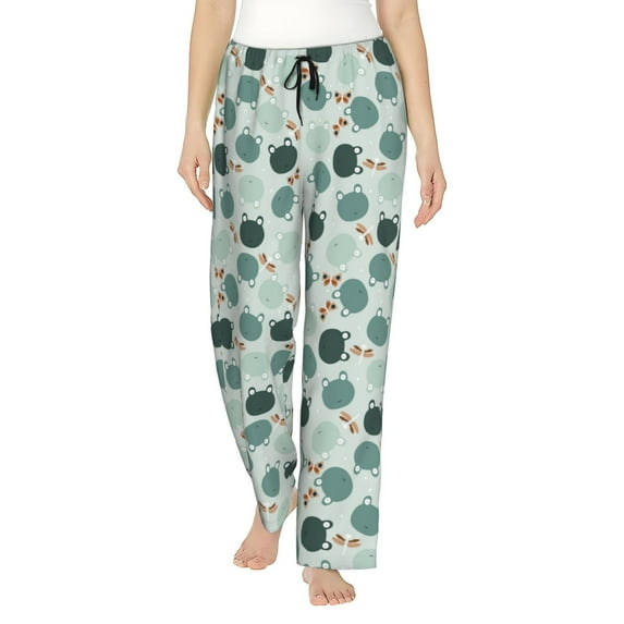 Disketp Frog And Dragonflies for Women's Pajama Pants - Ultra Soft Fleece Sleep and Lounge Pants (Size: S-3XL)-Large