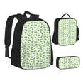 thumbnail image 1 of Disketp Frogs Jumping Large Capacity Backpack Lunch Bag Pencil Case Combination 3 Piece Set for Student, 1 of 7