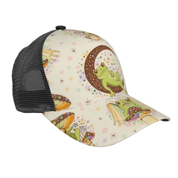 Disketp Frogs Print Trucker Hat Men Women - Mesh Baseball SnapBack Cap