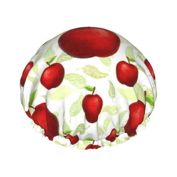 Disketp Fruit Apples (3) Shower Caps,Reusable Shower Cap For Women, Double Layer Waterproof Hair Cap, Large Size For All Hair Lengths,For Girls Spa Home Salon Use
