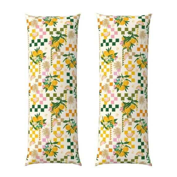 Disketp Fruit Print Body Pillow Cover - Super Soft 20x54 Body Pillow Case,Long Side Hidden Zipper
