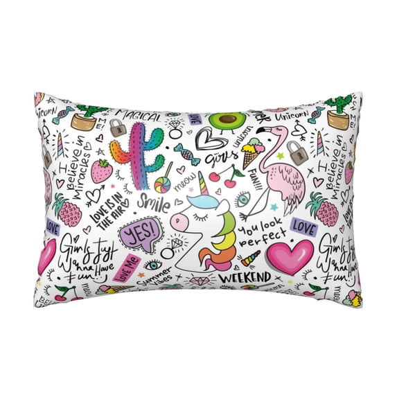 Disketp Fun Animal With Unicorn Satin Pillowcase For Hair And Skin - Satin Pillow Cases Standard Size 20x30 Inches With Zipper,Gifts For Women Men