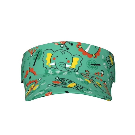 Disketp Funny Animals In Jungle Sun Visors for Women Men Unisex Tennis Golf Visor Hat Adjustable Summer Hats Sport Outdoor Visor Hat UV Protection Cap