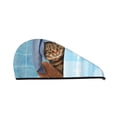 thumbnail image 1 of Disketp Funny Cat Taking A Bath Microfiber Hair Towel Wrap,Hair Drying Towel With Button,Towel Turban,Head Towel To Dry Hair Quickly For Girls And Women, 1 of 8