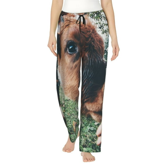 Disketp Funny Cow Print Women'S Comfy Pajama Pants Casual Drawstring Palazzo Lounge Wide Leg Pants