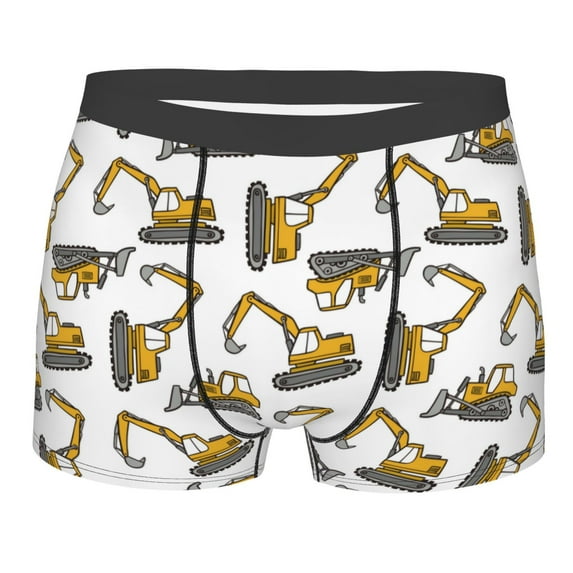 Disketp Funny Excavator Men's Boxer Briefs,Soft and Breathable Cotton Underwear with ComfortFlex Waistband