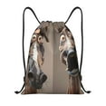 thumbnail image 1 of Disketp Funny Horse Faces Expressions Drawstring Backpack Drawstring Gym Bags Draw String Bags for Sports, Gym, Travel, Swimming, Beach-Small, 1 of 6