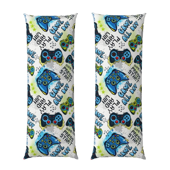 Disketp Game All Day Print Body Pillow Cover - Super Soft 20x54 Body Pillow Case,Long Side Hidden Zipper