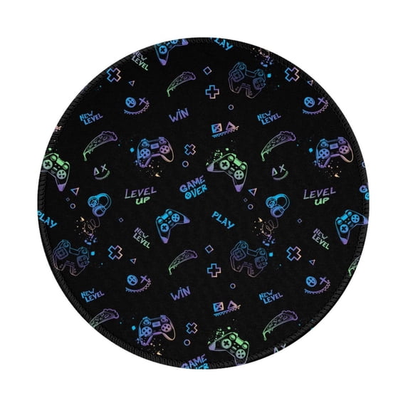 Disketp Gamepads Small Mouse Pad 7.9x7.9 Inches,Washable Round Mousepad for Office Laptop Computer,Non-Slip Rubber Base Mouse Pads for Wireless Mouse
