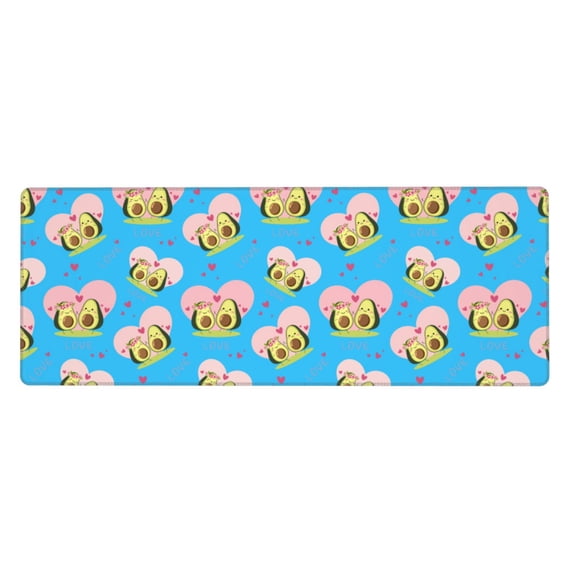 Disketp Gaming Mouse Pad Avocado Lovers Pattern Large Mouse Mat Long Extended Desk Pad Non-Slip Rubber Mice Pads Stitched Edges Thin Pad (11.8x31.5 Inch)