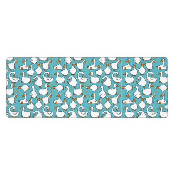 Disketp Gaming Mouse Pad Cartoon Funny Goose Pattern Large Mouse Mat Long Extended Desk Pad Non-Slip Rubber Mice Pads Stitched Edges Thin Pad (11.8x31.5 Inch)