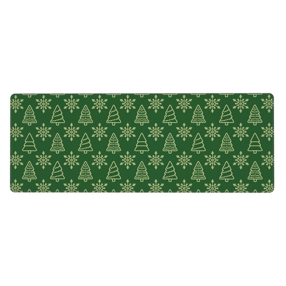 Disketp Gaming Mouse Pad Christmas (2) Pattern Large Mouse Mat Long Extended Desk Pad Non-Slip Rubber Mice Pads Stitched Edges Thin Pad (11.8x31.5 Inch)