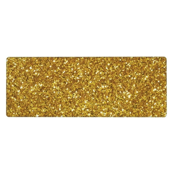 Disketp Gaming Mouse Pad Gold Glitter Pattern Large Mouse Mat Long Extended Desk Pad Non-Slip Rubber Mice Pads Stitched Edges Thin Pad (11.8x31.5 Inch)