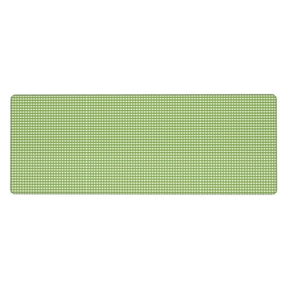 Disketp Gaming Mouse Pad Green Gingham Pattern Large Mouse Mat Long Extended Desk Pad Non-Slip Rubber Mice Pads Stitched Edges Thin Pad (11.8x31.5 Inch)