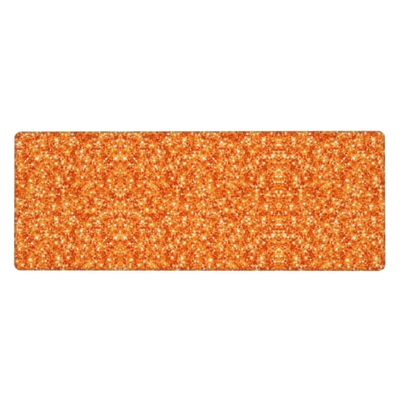 Disketp Gaming Mouse Pad Orange Glitter Pattern Large Mouse Mat Long Extended Desk Pad Non-Slip Rubber Mice Pads Stitched Edges Thin Pad (11.8x31.5 Inch)
