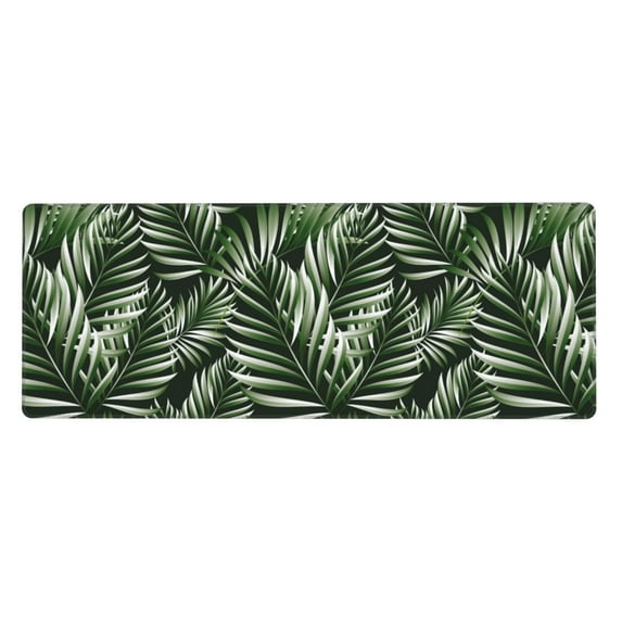Disketp Gaming Mouse Pad Tropical Palm Leaves1 Pattern Large Mouse Mat Long Extended Desk Pad Non-Slip Rubber Mice Pads Stitched Edges Thin Pad (11.8x31.5 Inch)
