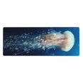 thumbnail image 1 of Disketp Gaming Mouse Pad White Jellyfish Dansing In The Ocean Pattern Large Mouse Mat Long Extended Desk Pad Non-Slip Rubber Mice Pads Stitched Edges Thin Pad (11.8x31.5 Inch), 1 of 9