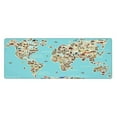 thumbnail image 1 of Disketp Gaming Mouse Pad World Travel Line Icons Map Pattern Large Mouse Mat Long Extended Desk Pad Non-Slip Rubber Mice Pads Stitched Edges Thin Pad (11.8x31.5 Inch), 1 of 9