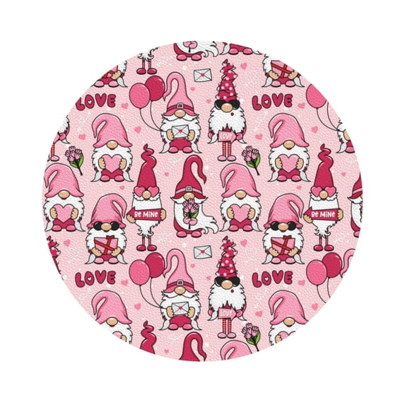 Disketp Garden Gnomes Funny Coasters,6 Pcs Leather Coasters With Holder, Perfect Housewarming Hostess Gifts,Protect Furniture From Water Marks Scratch And Damage