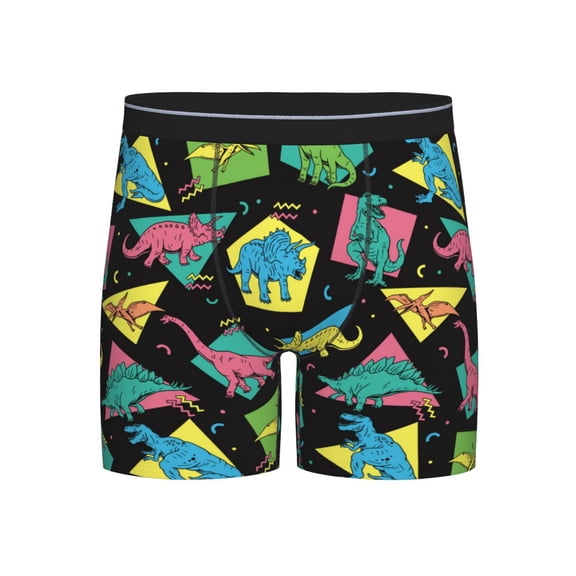 Disketp Geometric Dinosaur Men's Boxer Briefs Men’s Underwear Boxer Briefs for Men