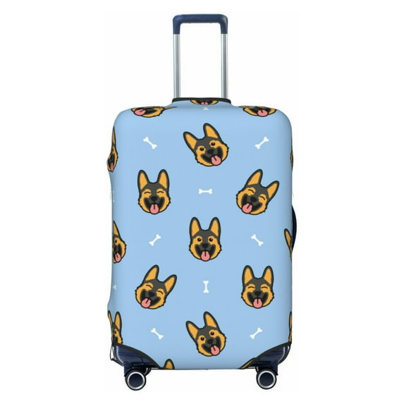 Disketp German Shepherd Puppy Elastic Travel Luggage Cover Travel Suitcase Protective Cover For Trunk Case Apply To 18''-32'' Suitcase Cover (Luggage not included)-Medium