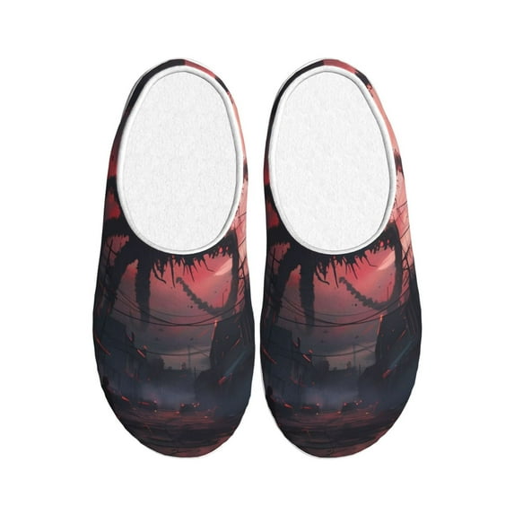 Disketp Giant Monster Over City Women's Men's Slippers Plush Slip-On House Slipper for Winter Indoor Soft Cushion Non-slip Fluffy Slides Slippers-8
