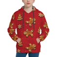 thumbnail image 1 of Disketp Gingerbread Man Youth Hoodie Sweatshirt for Boys Girls Kids Pullover Hooded Classic Casual Essentials Hoodie-X-Large, 1 of 6