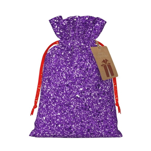Disketp Glitter Purple Gift Bags, Holiday Gift Wrap Christmas Bags for Gifts Christmas Sacks Ideal for Christmas Wrapping & Decorations Party Favors-