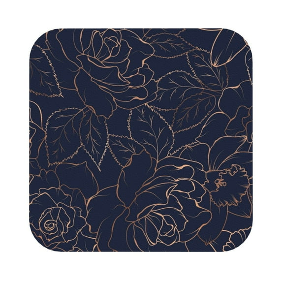 Disketp Navy Dark Blue Funny Coasters,6 Pcs Leather Coasters With Holder, Perfect Housewarming Hostess Gifts,Protect Furniture From Water Marks Scratch And Damage