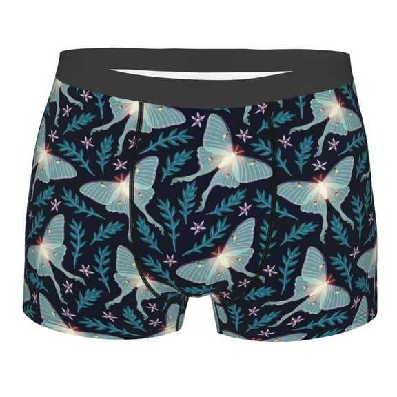 Disketp Glowing Butterfly Men's Boxer Briefs,Soft and Breathable Cotton Underwear with ComfortFlex Waistband