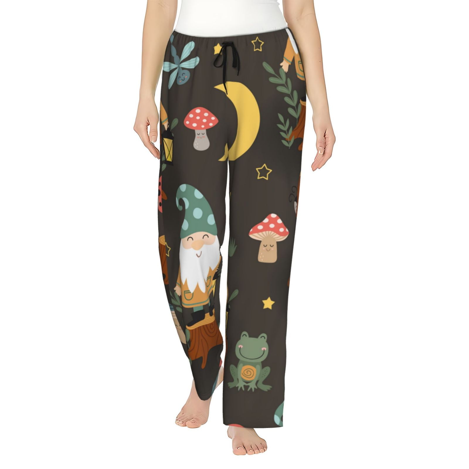 Disketp Gnome Insect Frog Print Women'S Comfy Pajama Pants Casual ...