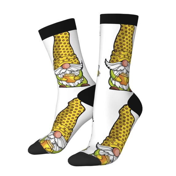 Disketp Gnome Sweet Honey Unisex Crew Socks Lightweight Breathable Ventilation Ankle Socks, Mid-calf socks for Daily