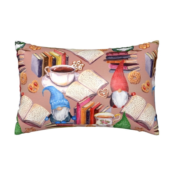 Disketp Gnomes Books Tea Cups Satin Pillowcase For Hair And Skin - Satin Pillow Cases Standard Size 20x30 Inches With Zipper,Gifts For Women Men