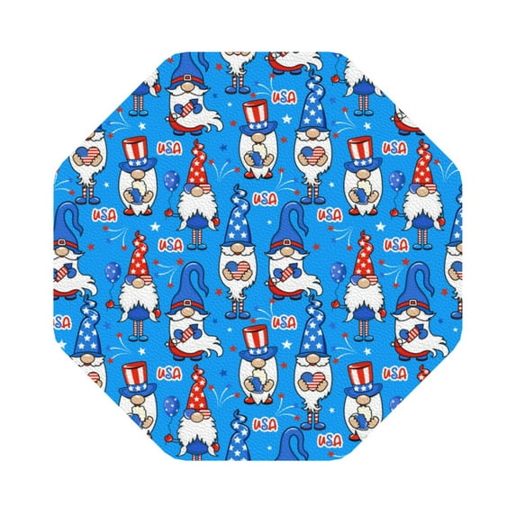 Disketp Gnomes In Usa Funny Coasters,4 Pcs Leather Coasters With Holder, Perfect Housewarming Hostess Gifts,Protect Furniture From Water Marks Scratch And Damage