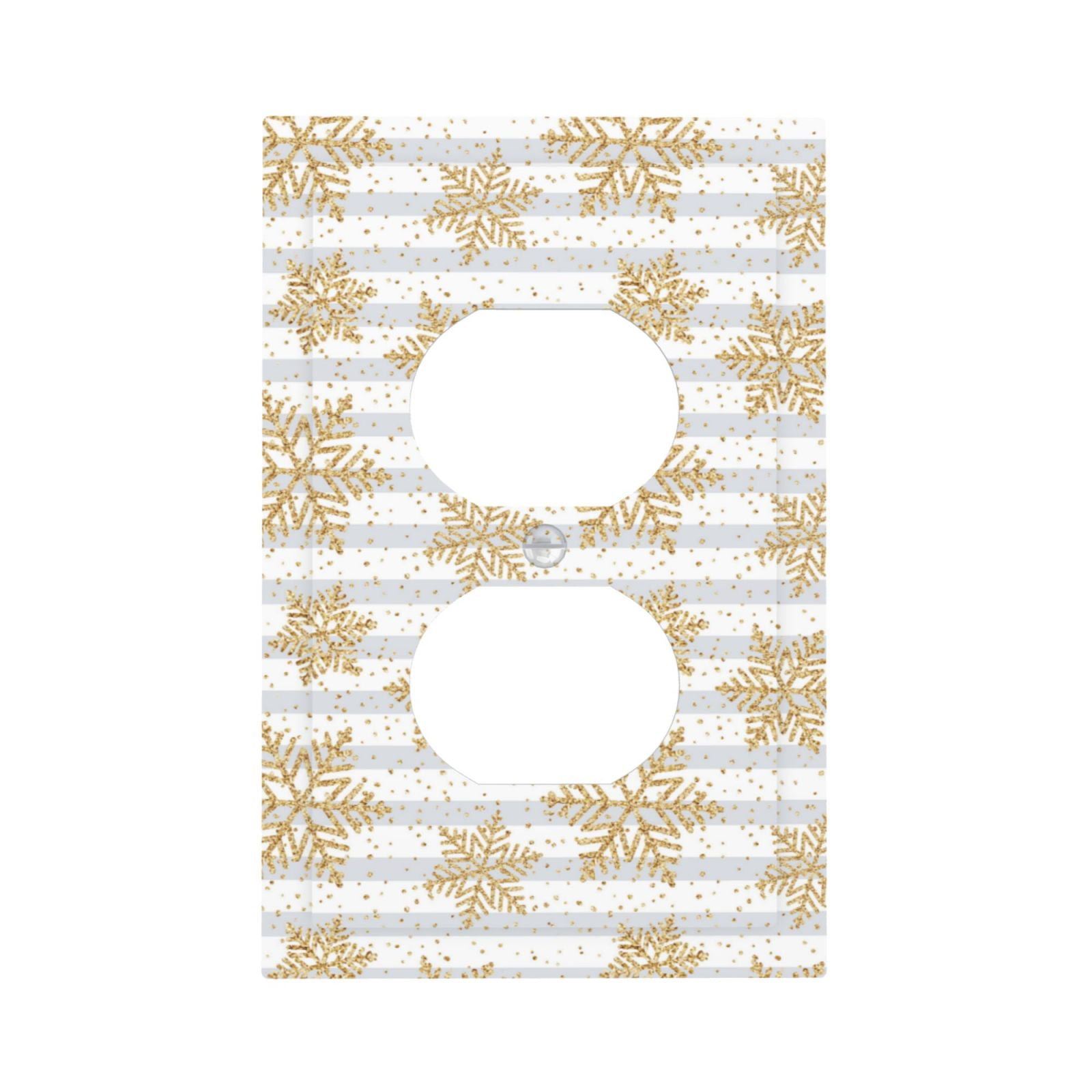Disketp Gold Snowflake Decorative Light Switch or Outlet Wall Plate