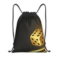thumbnail image 1 of Disketp Golden Dice Drawstring Backpack Drawstring Gym Bags Draw String Bags for Sports, Gym, Travel, Swimming, Beach-Small, 1 of 6