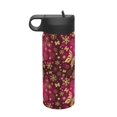 Disketp Golden Snowflakes And And Butterflies 18oz Sports Insulated