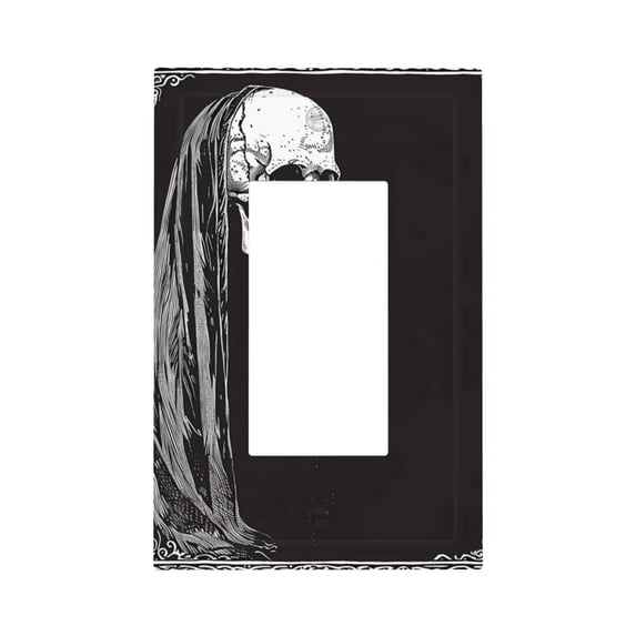 Disketp Gothic Skull Drape Decorative Light Switch or Outlet Wall Plate with Safety Cover-Style U